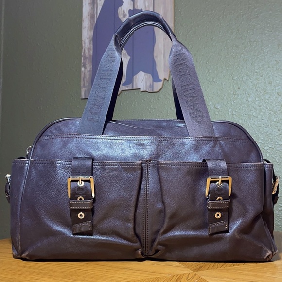 RARE|HTF VTG LONGCHAMP Leather Duffle/Weekend Bag